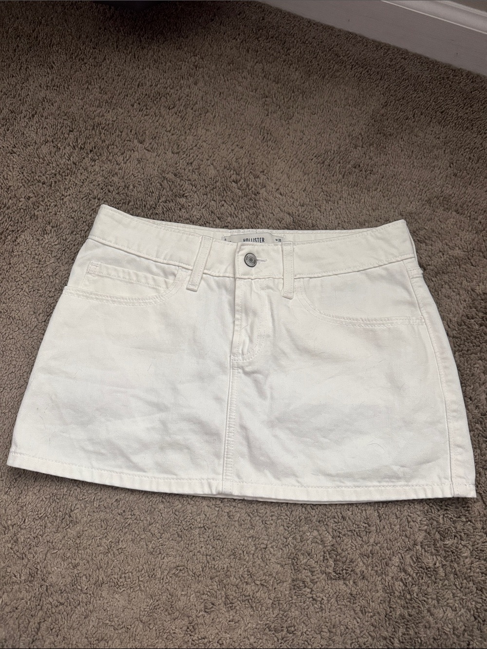 Hollister like new white jean skirt